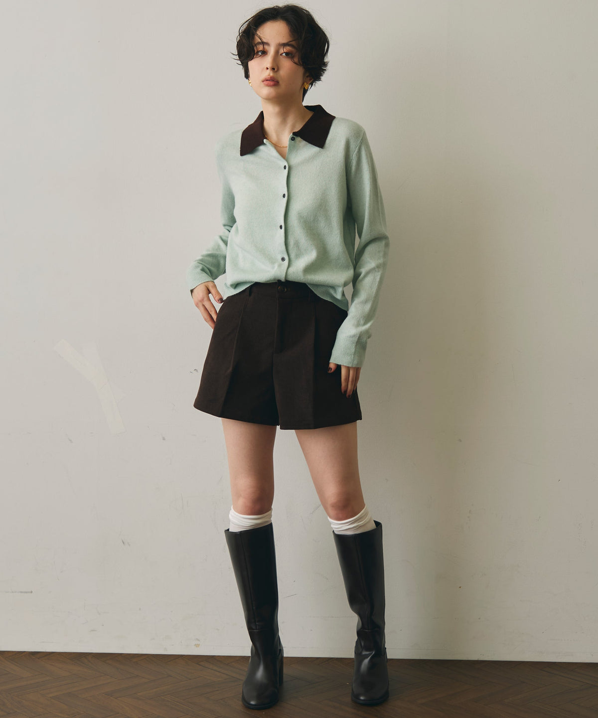 細コールショートパンツ