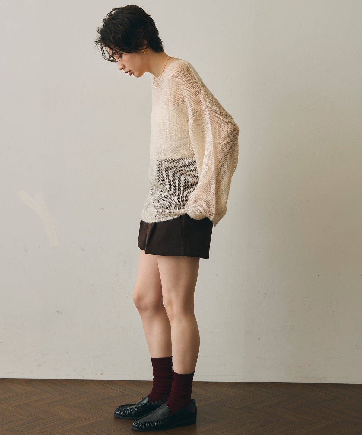 細コールショートパンツ