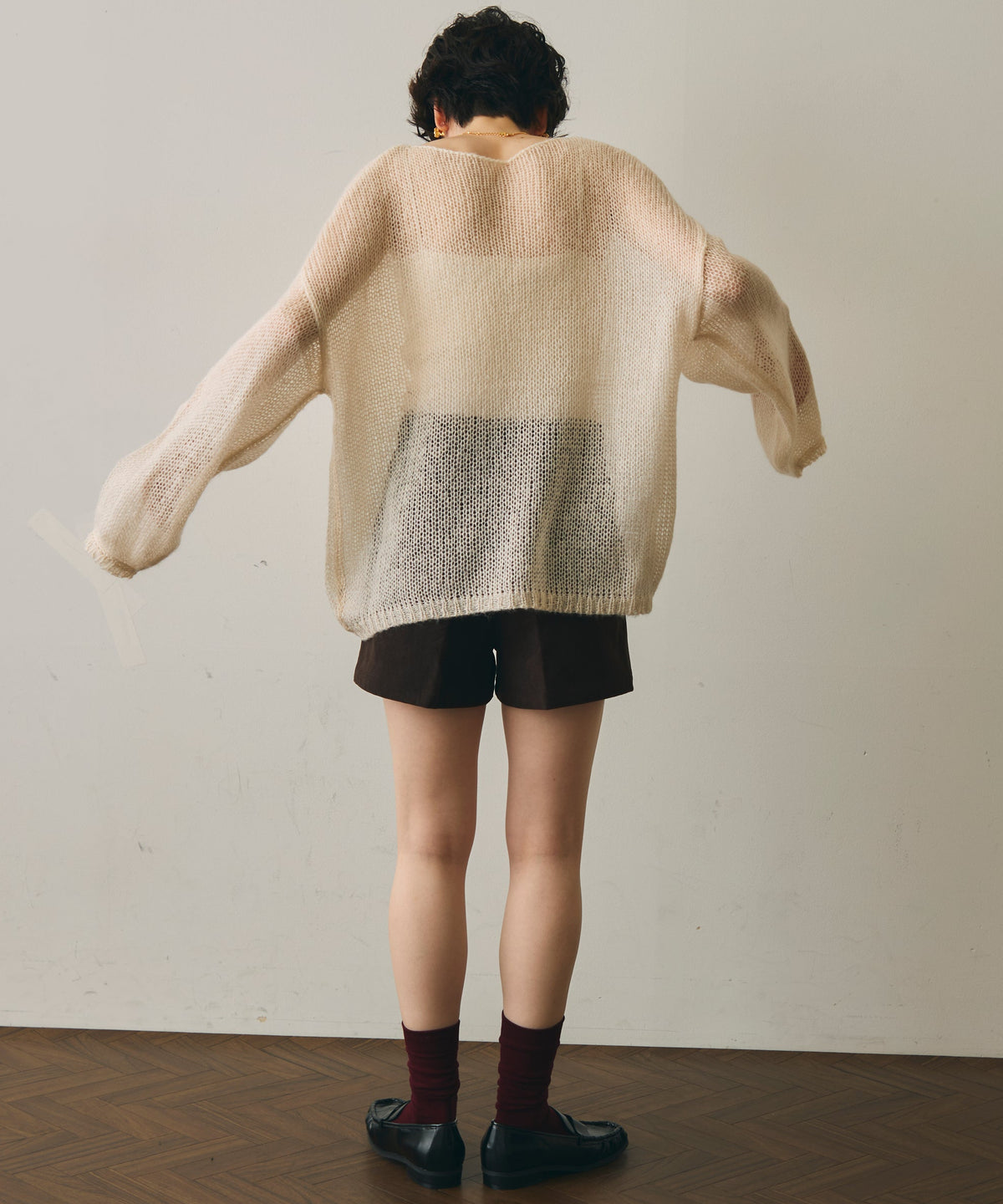 細コールショートパンツ