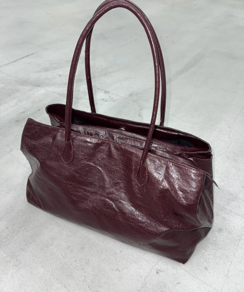 レザーライクビッグボストンBag