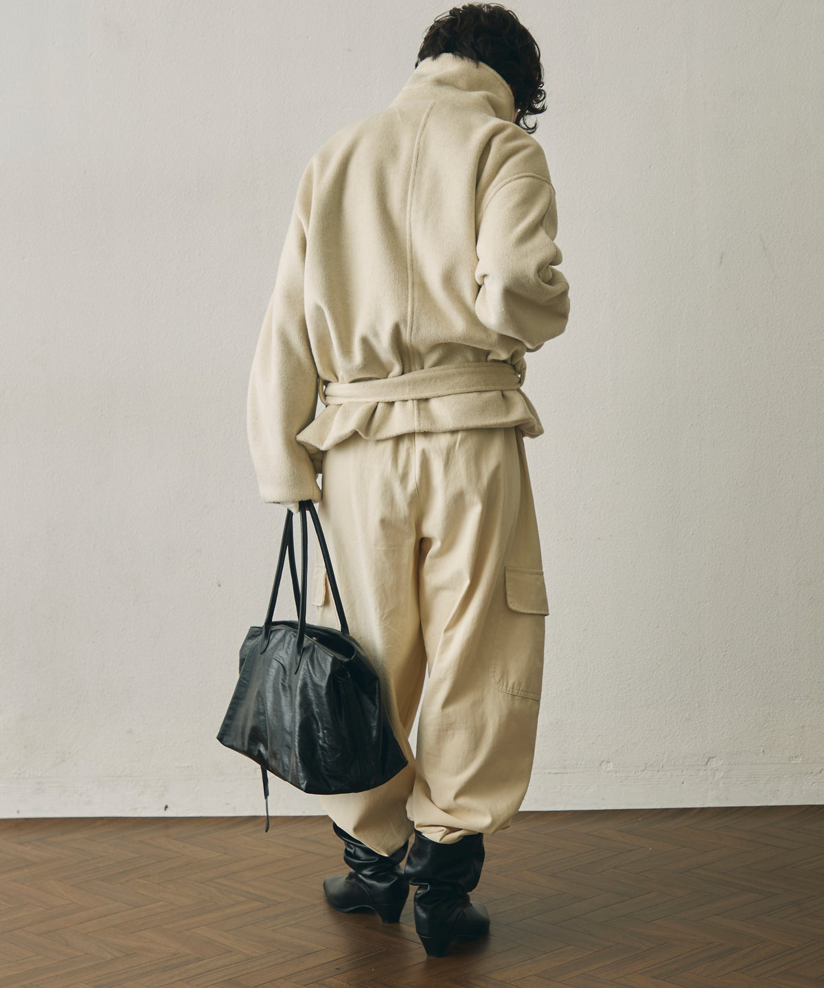 レザーライクビッグボストンBag