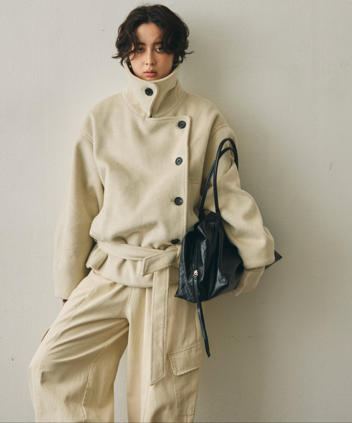 レザーライクビッグボストンBag