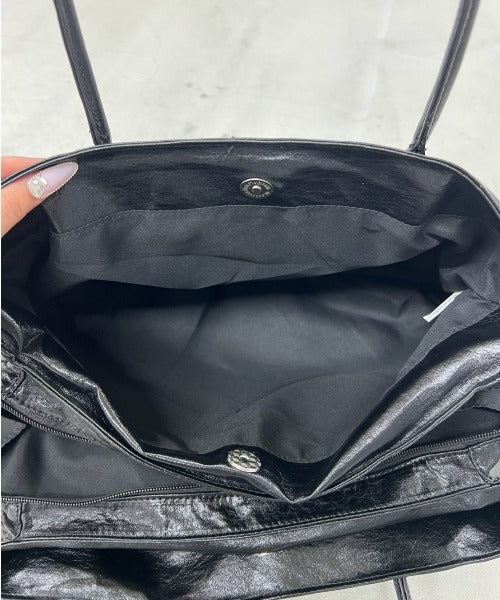レザーライクビッグボストンBag