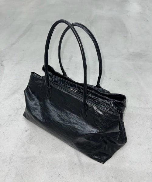レザーライクビッグボストンBag